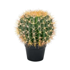 Outlet DecoWoerner Kugel-Kaktus-Kunstpflanze Im Topf, 33 Cm grün
