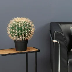 Outlet DecoWoerner Kugel-Kaktus-Kunstpflanze Im Topf, 33 Cm grün
