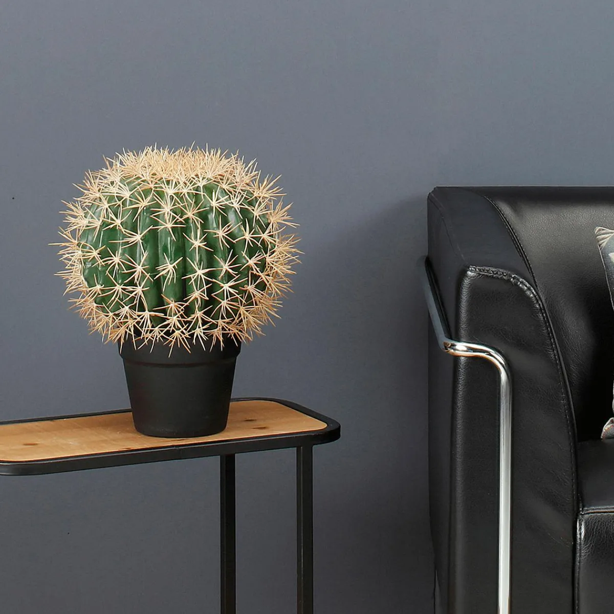 Outlet DecoWoerner Kugel-Kaktus-Kunstpflanze Im Topf, 33 Cm grün