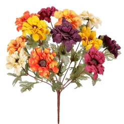New DecoWoerner Kunstblumenstrauß Zinnien, 37 Cm mehrfarbig