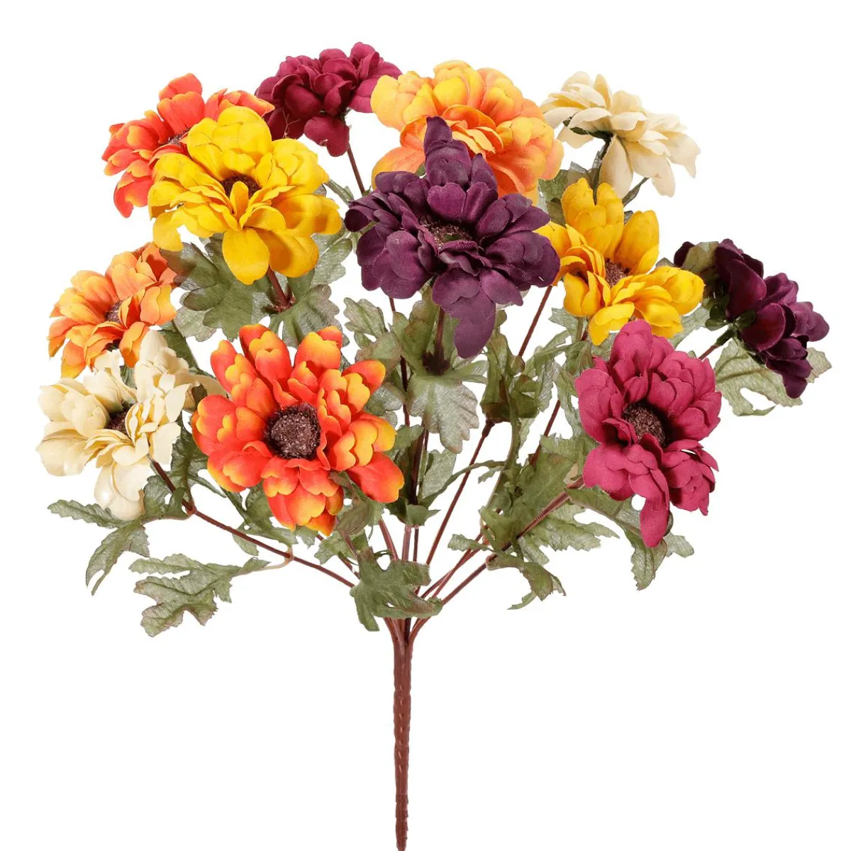 New DecoWoerner Kunstblumenstrauß Zinnien, 37 Cm mehrfarbig