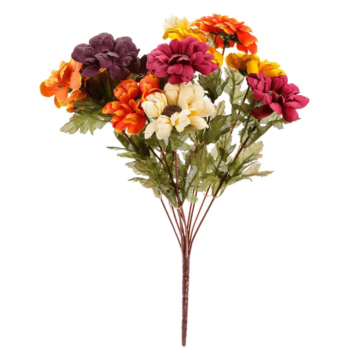 New DecoWoerner Kunstblumenstrauß Zinnien, 37 Cm mehrfarbig