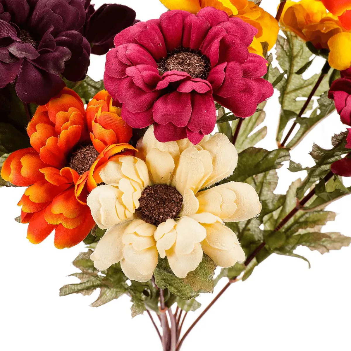 New DecoWoerner Kunstblumenstrauß Zinnien, 37 Cm mehrfarbig