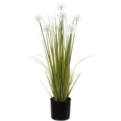 Hot DecoWoerner Kunstgras Mit Pusteblumen, Im Schwarzen Topf 70 Cm grün