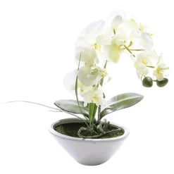 Clearance DecoWoerner Kunstpflanze Orchidee Im Topf , 28 Cm weiß