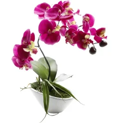 DecoWoerner Kunstpflanze Orchidee Im Topf Pink , 28 Cm rosa