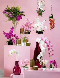 DecoWoerner Kunstpflanze Orchidee Im Topf Pink , 28 Cm rosa