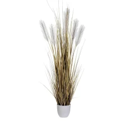 Online DecoWoerner Kunstpflanze Schilfgras Im Topf, 110 Cm Beige