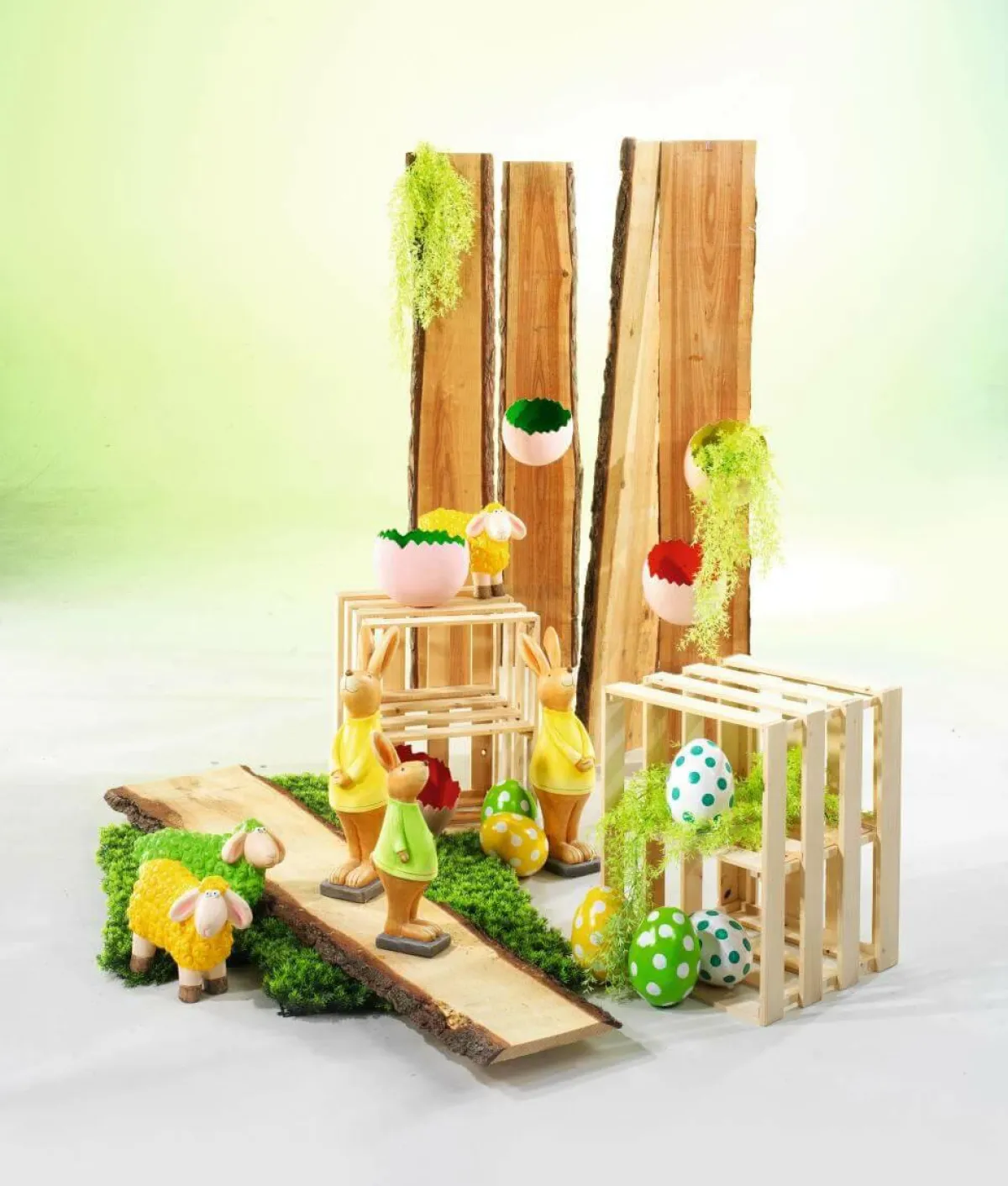 DecoWoerner Kunstpflanzenhänger Zierspargel, 84 Cm grün