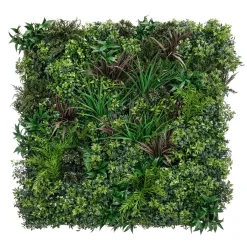 Sale DecoWoerner Kunstpflanzenpaneel MIX Schwer Entflammbar B1, 1 X 1 M grün