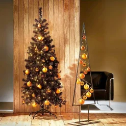 Sale DecoWoerner Kupfer, Glänzende Weihnachtskugeln Aus Schwer Entflammbarem Kunststoff, 6 Cm Ø – 24 Stück orange