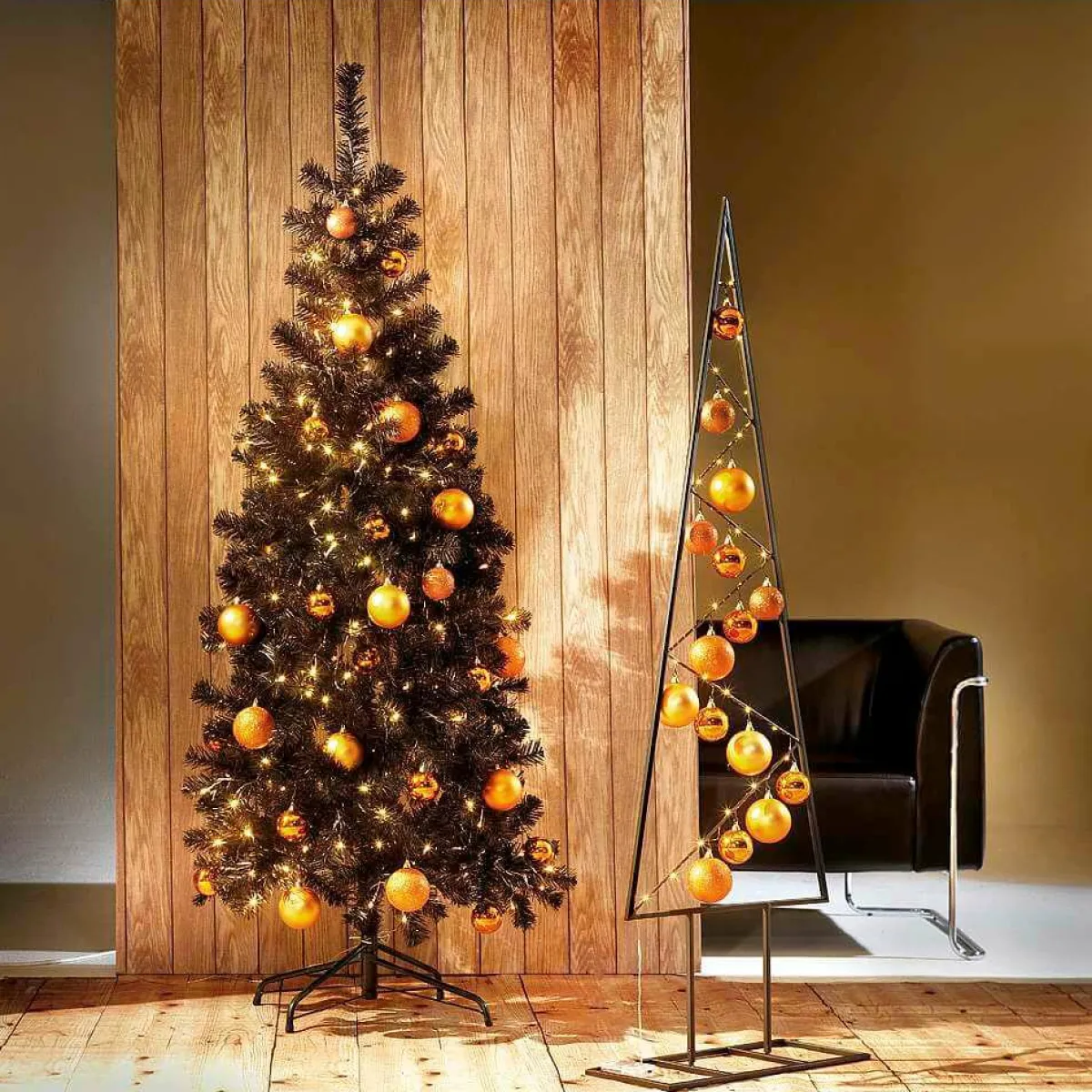 Sale DecoWoerner Kupfer, Glänzende Weihnachtskugeln Aus Schwer Entflammbarem Kunststoff, 6 Cm Ø – 24 Stück orange