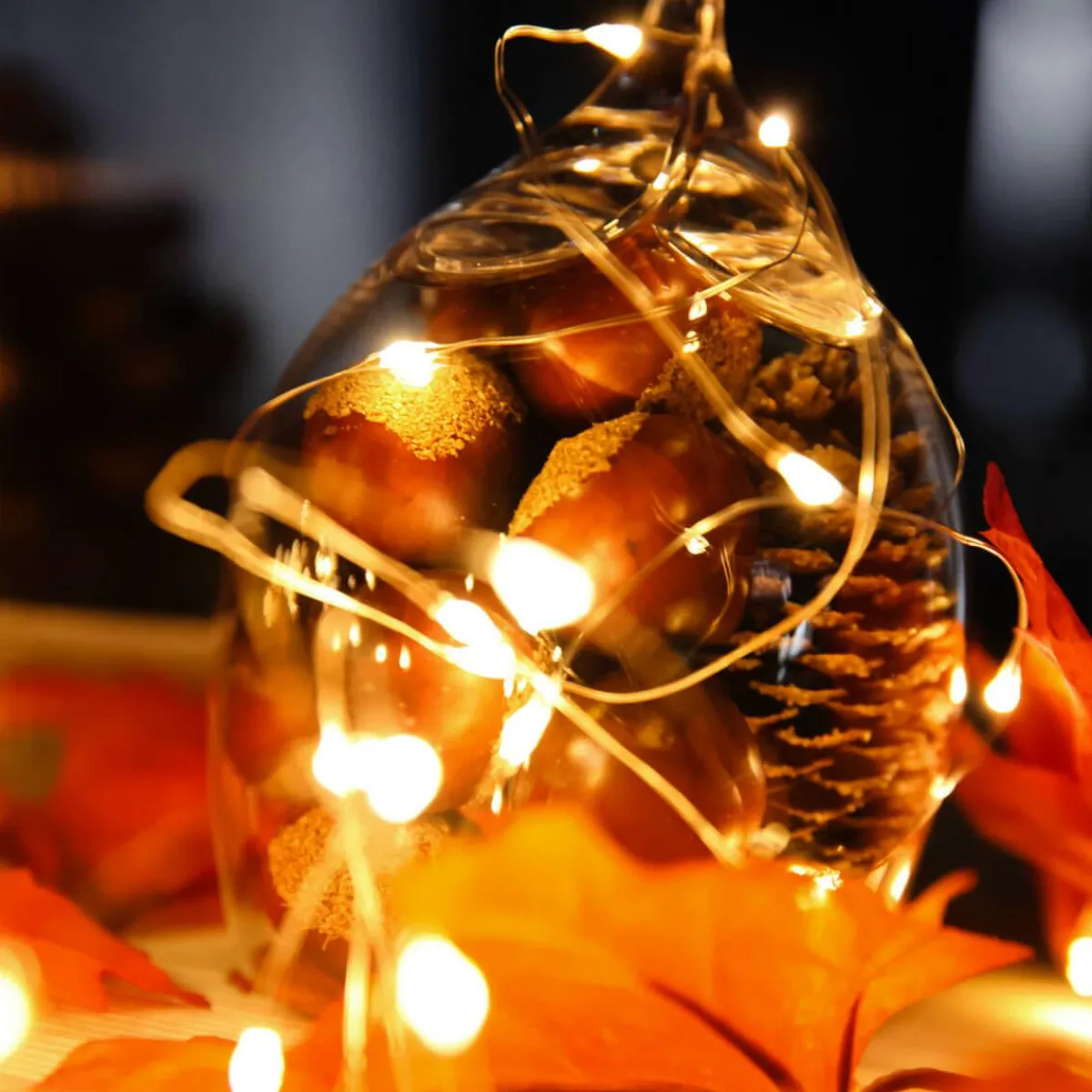 Best DecoWoerner LED Batterie-Draht-Lichterkette Für Außen, 10 M silber