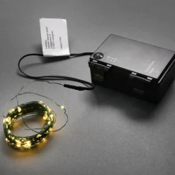 DecoWoerner LED Batterie-Draht-Lichterkette Für Außen, 100 LED, 10 M grün