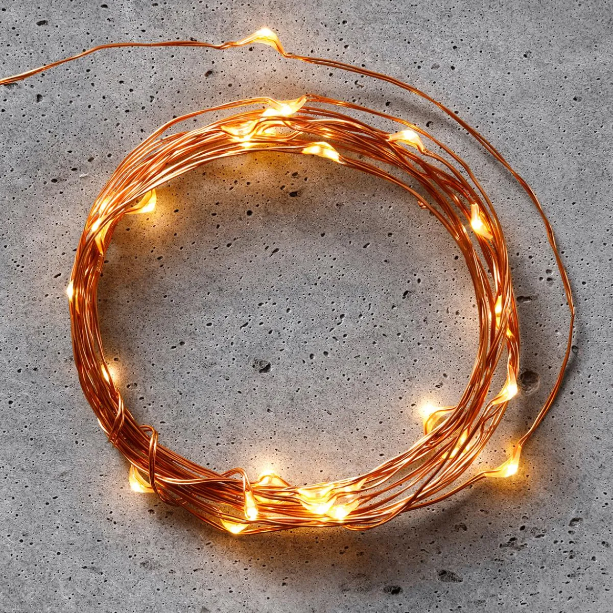 Discount DecoWoerner LED Batterie-Draht-Lichterkette Für Innen, 5 M braun