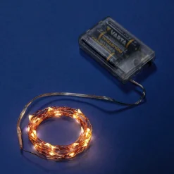 Discount DecoWoerner LED Batterie-Draht-Lichterkette Für Innen, 5 M braun