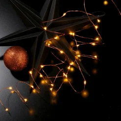 Discount DecoWoerner LED Batterie-Draht-Lichterkette Für Innen, 5 M braun