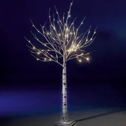 Outlet DecoWoerner LED Birke, 120 Cm weiß