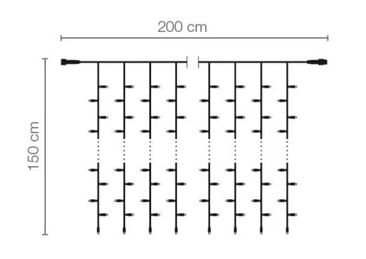 Sale DecoWoerner LED Blinkender Profi Lichtvorhang System IP67 200 Cm