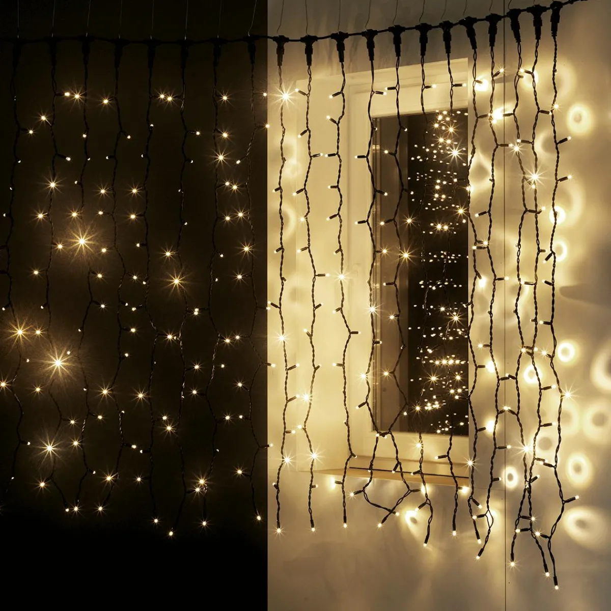 New DecoWoerner LED Blinkender Profi Lichtvorhang System IP67, 300 Cm