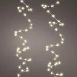 DecoWoerner LED Drahtlichterkette Mit Extra Viel Licht, IP44 silber