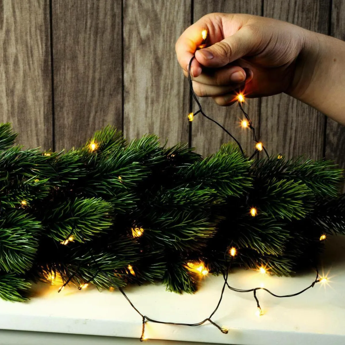 Hot DecoWoerner LED Draht-Lichterkette Twinkle Für Außen, 10 M, schwarz