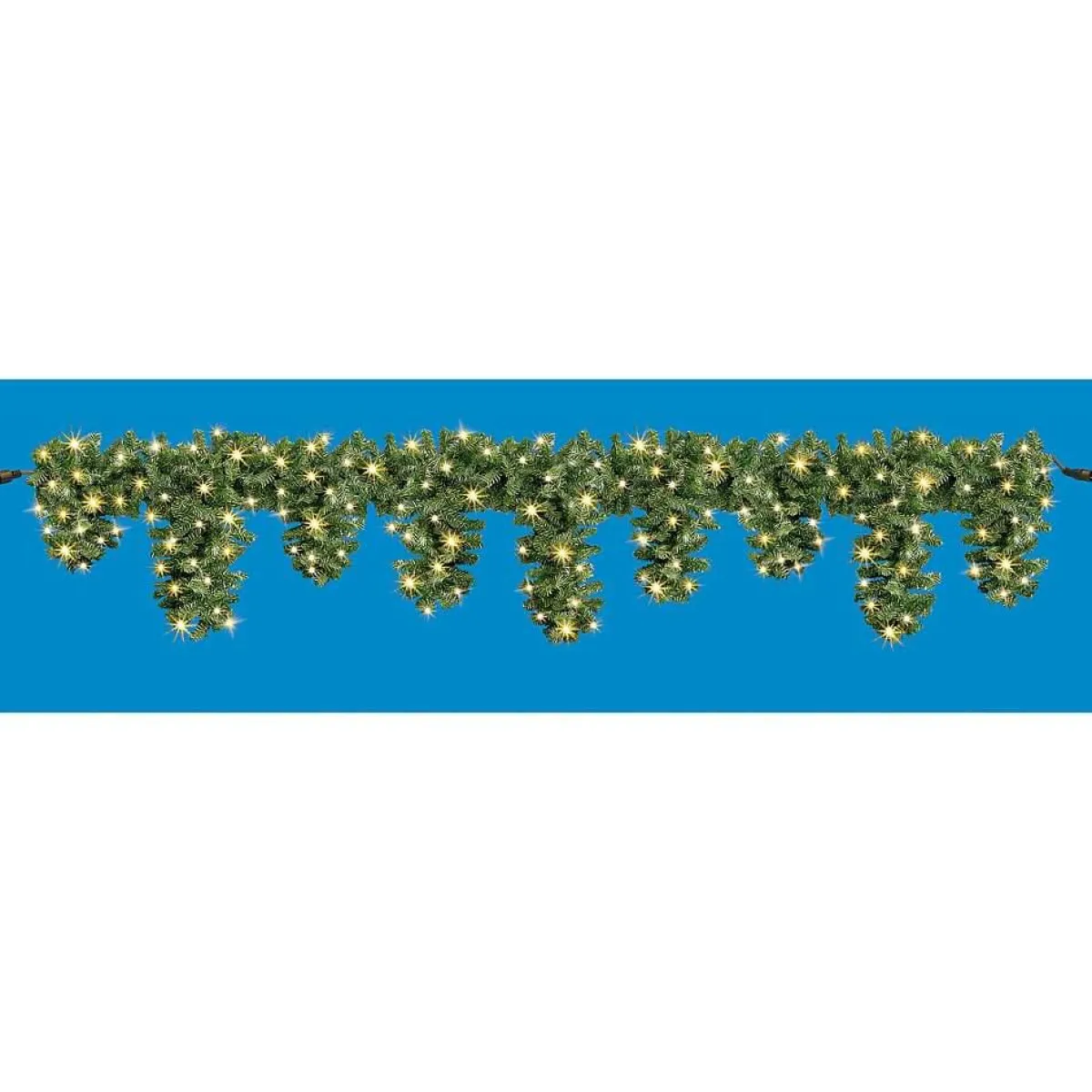 Best DecoWoerner LED Eiszapfen-Tannengirlande Für Außen, 270 Cm grün