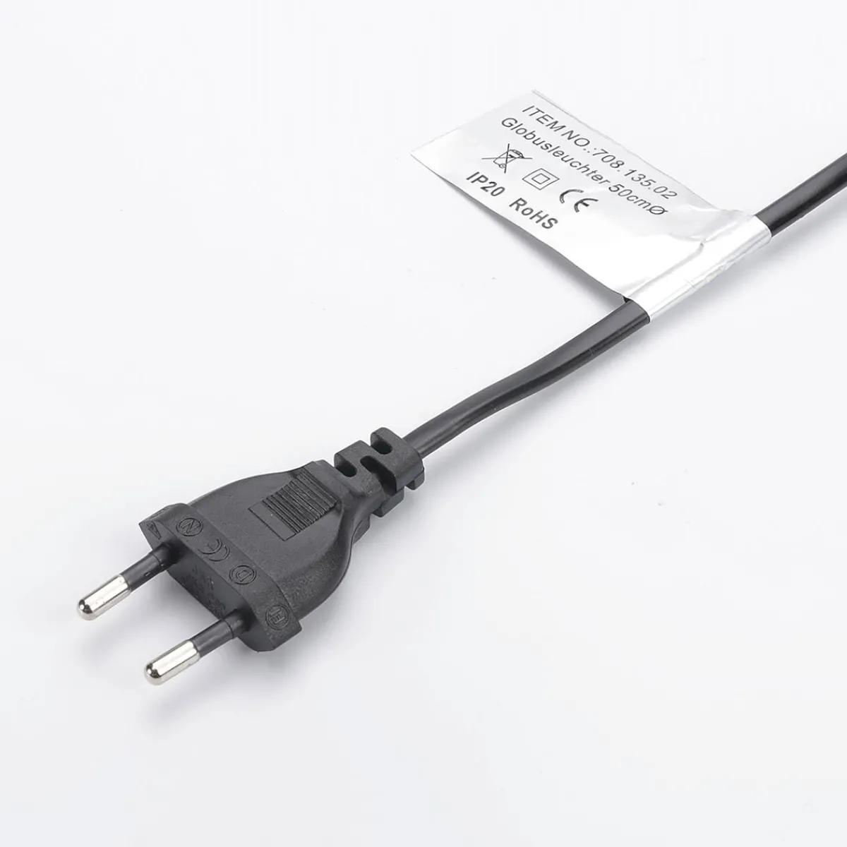 New DecoWoerner LED Globus-Leuchter 50cmØ Schwarz Matt, E27 LED Birne, 230V