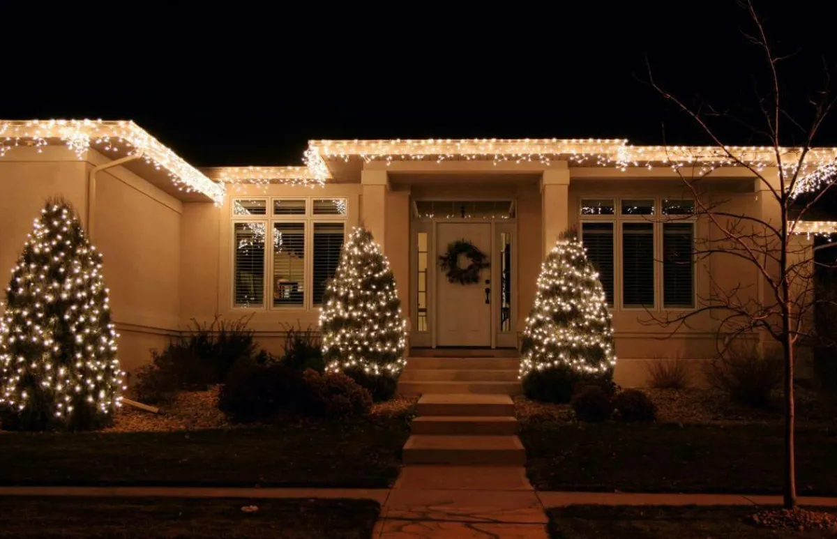 DecoWoerner LED Icicle-Light Für Außen, 200 Cm weiß