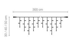 Best DecoWoerner LED Icicle-Light Klar 300 X 50 Cm IP20