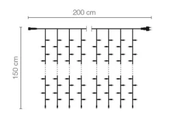 Sale DecoWoerner LED Lichtervorhang Für Außen, 400 LED, 200 Cm weiß