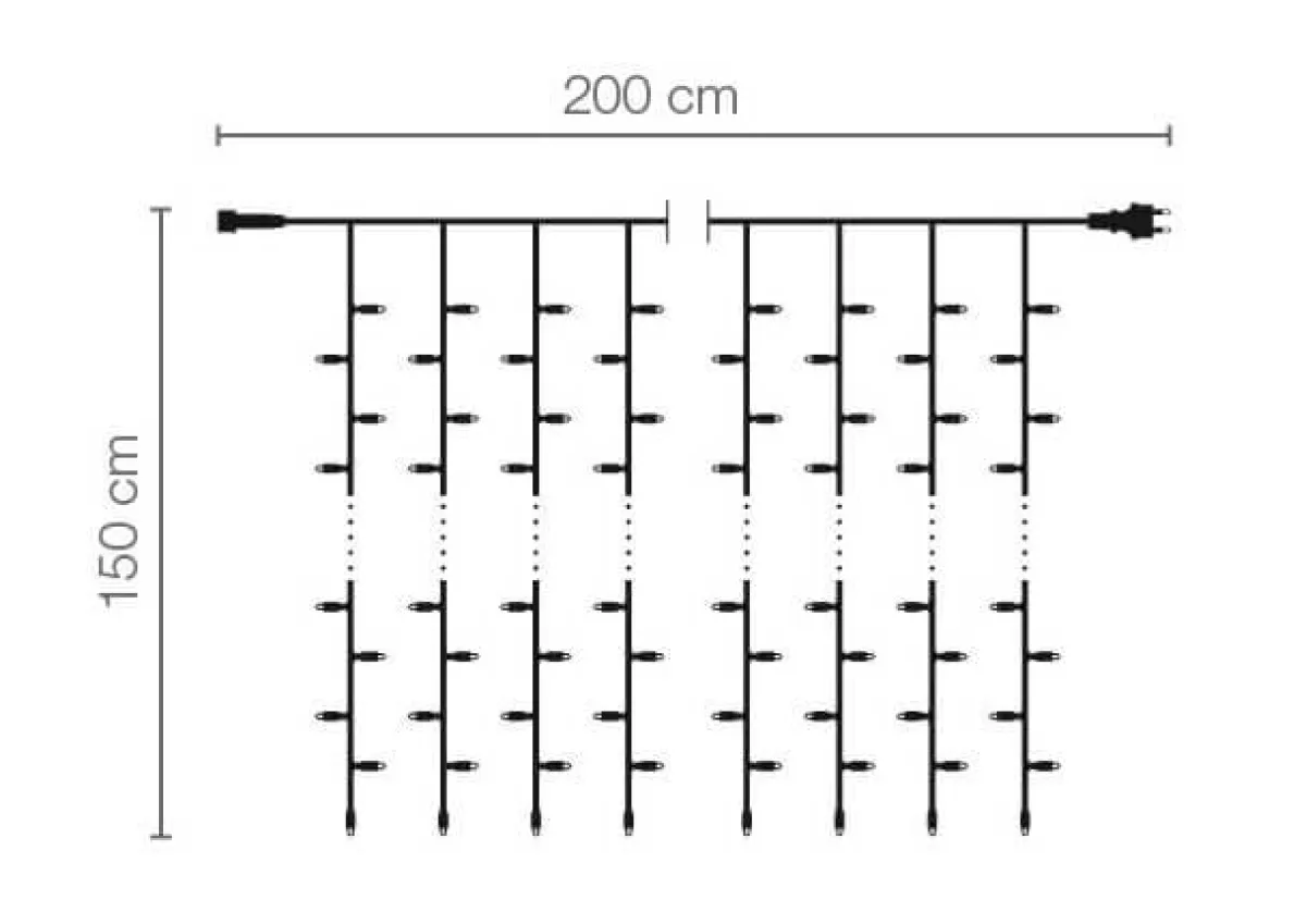 Sale DecoWoerner LED Lichtervorhang Für Außen, 400 LED, 200 Cm weiß