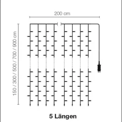 New DecoWoerner LED Lichtvorhang Für Außen, 720 Cm weiß