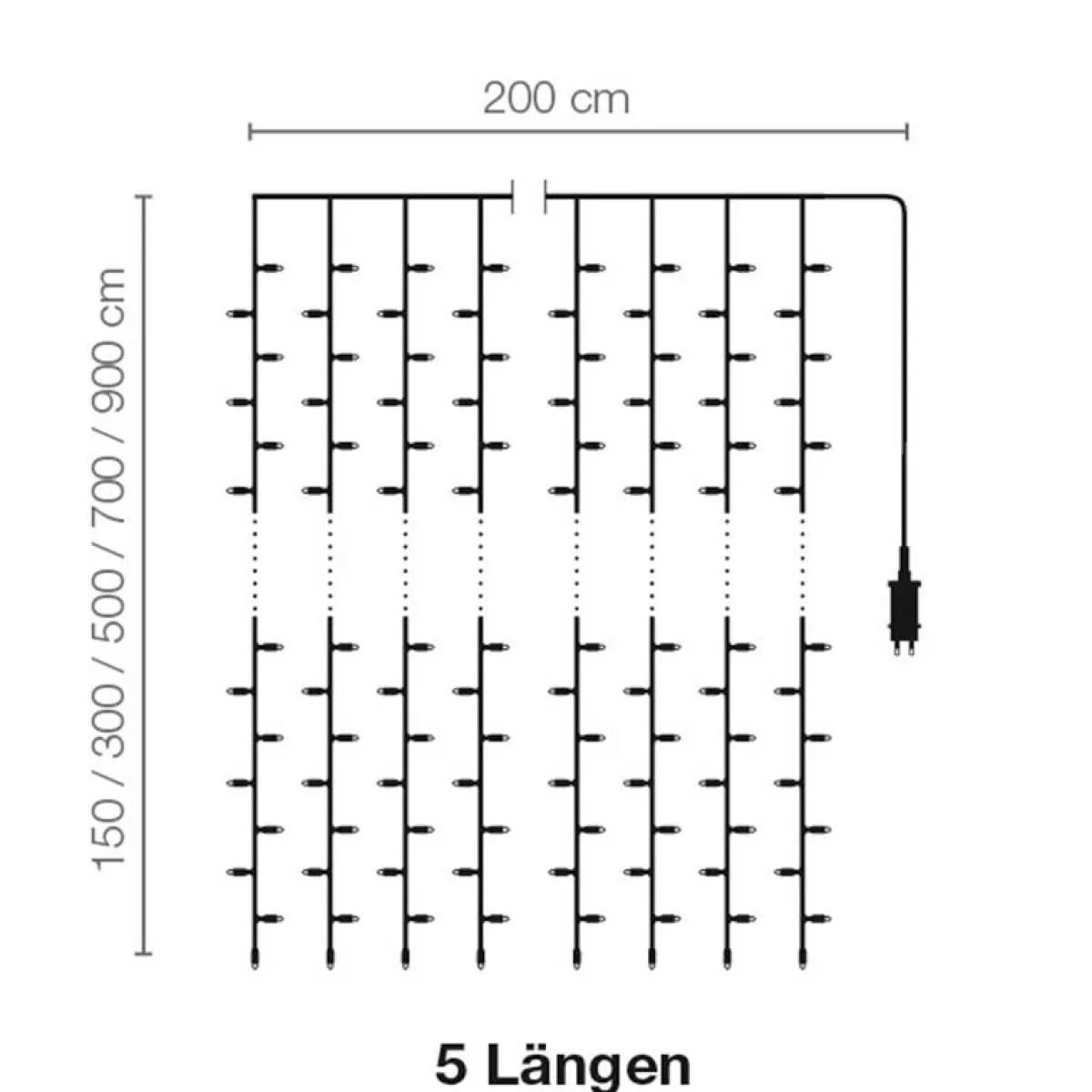 New DecoWoerner LED Lichtvorhang 24V Für Außen, 1160 LED, 700 X 200 Cm