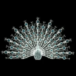 DecoWoerner LED Pfau Für Außen 250 X 360 X 85 Cm blau