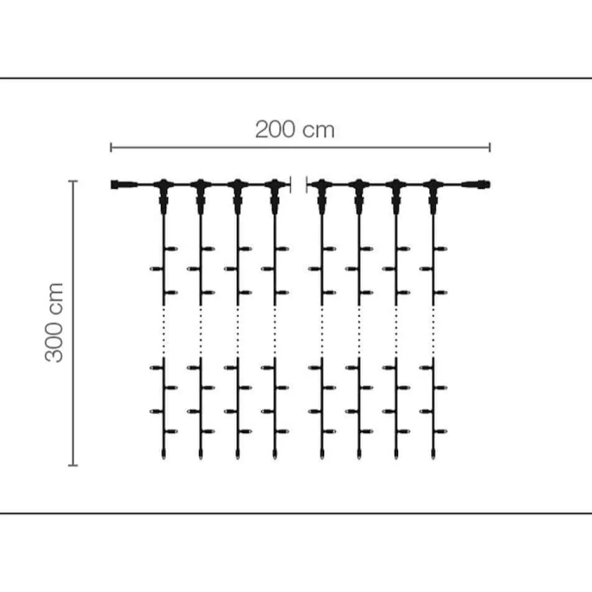 Online DecoWoerner LED Profi Lichtvorhang System IP67, 300 Cm Ohne Zuleitung, schwarz