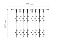 New DecoWoerner LED Profi Lichtvorhang System IP67, 500 Cm Ohne Zuleitung, weiß