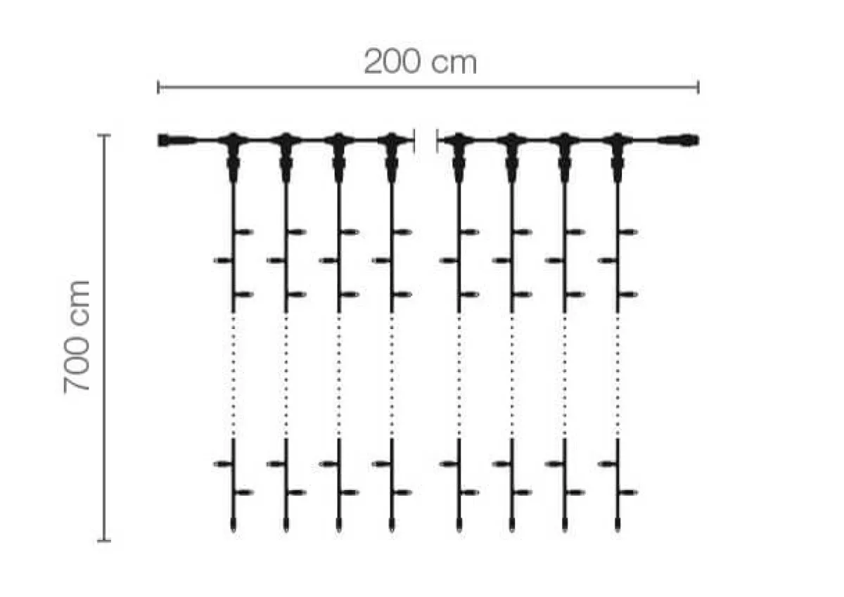 Sale DecoWoerner LED Profi Lichtvorhang System IP67, 700 Cm Ohne Zuleitung, Weiss