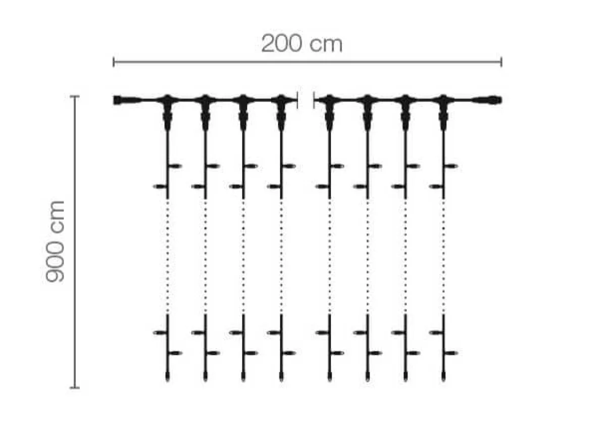 Best DecoWoerner LED Profi Lichtvorhang System IP67, 900 Cm Ohne Zuleitung, Weiß