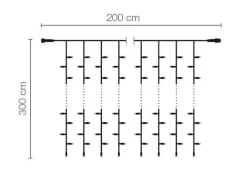 Sale DecoWoerner LED Profi Lichtvorhang System IP20, 300 Cm Ohne Zuleitung weiß