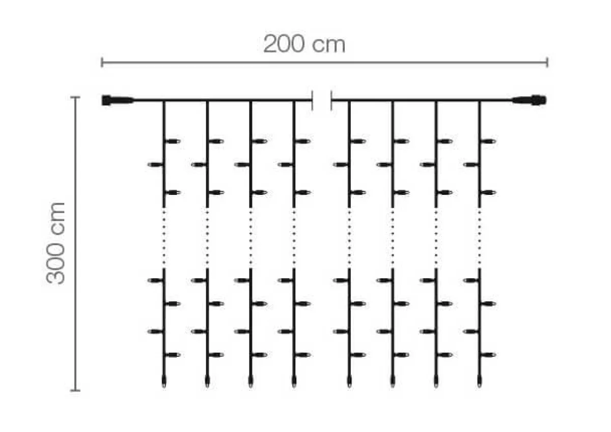 Sale DecoWoerner LED Profi Lichtvorhang System IP20, 300 Cm Ohne Zuleitung weiß