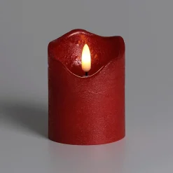 Outlet DecoWoerner LED Wachs-Kerze 7,5 Cm Ø, 10 Cm Hoch rot