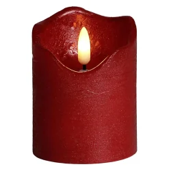 Outlet DecoWoerner LED Wachs-Kerze 7,5 Cm Ø, 10 Cm Hoch rot