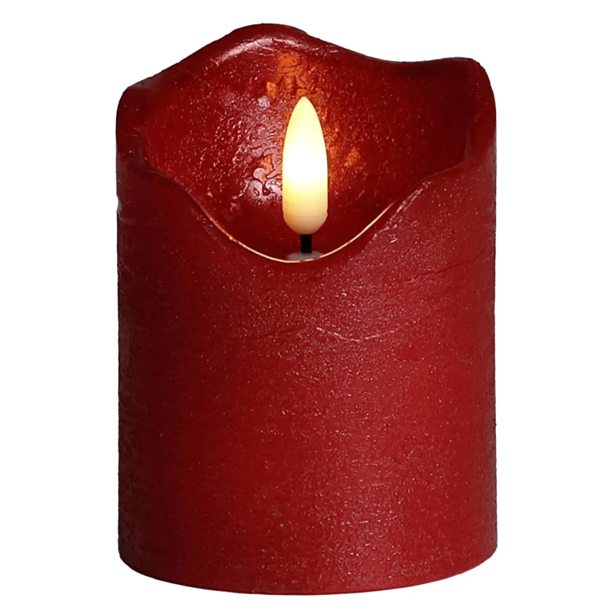 Outlet DecoWoerner LED Wachs-Kerze 7,5 Cm Ø, 10 Cm Hoch rot