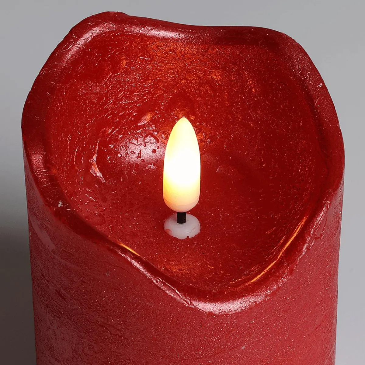 Outlet DecoWoerner LED Wachs-Kerze 7,5 Cm Ø, 10 Cm Hoch rot