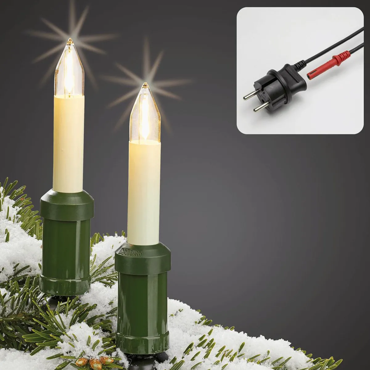 Hot DecoWoerner LED Weihnachtsbaumkerzen Mit Filamentfaden 22 M grün