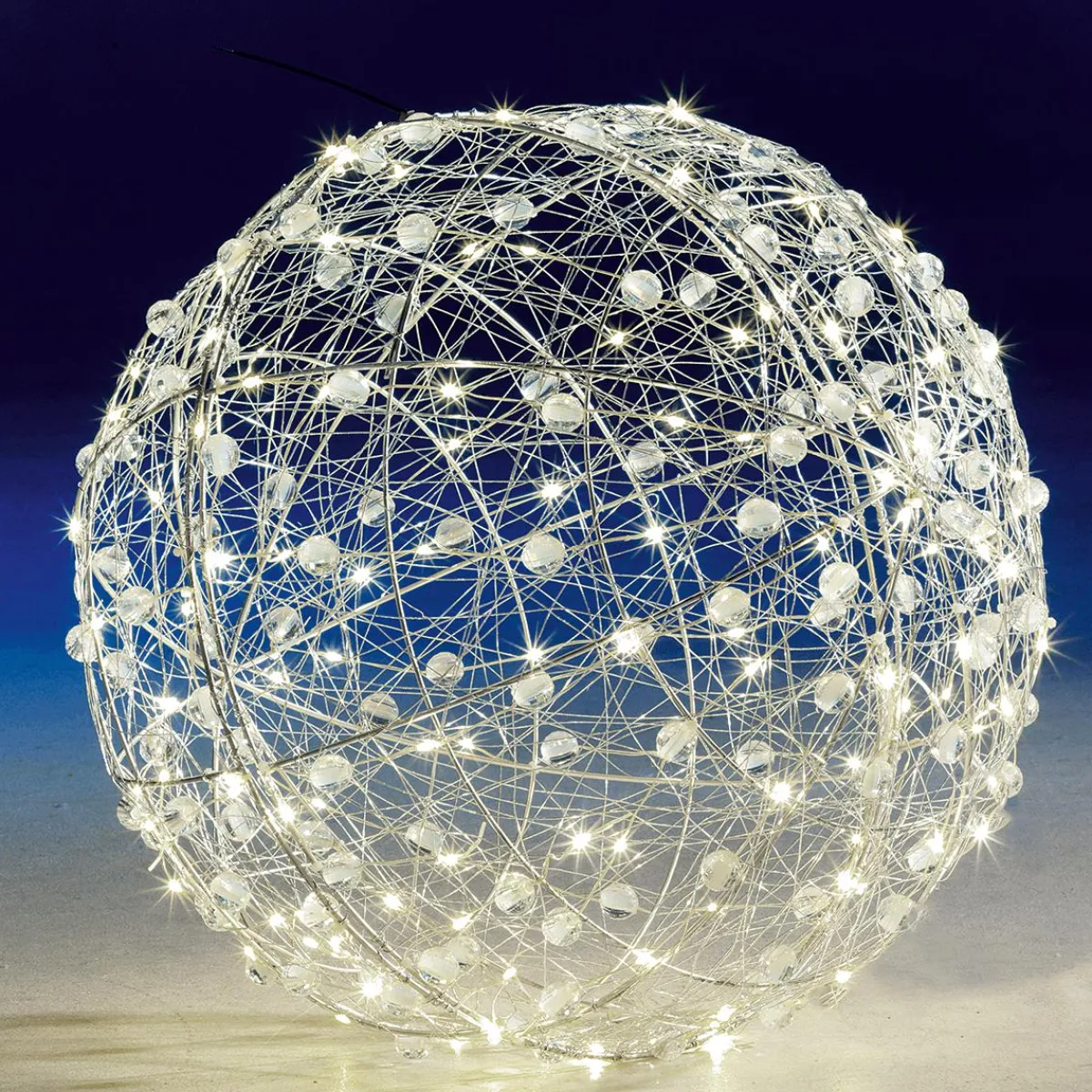 Best DecoWoerner LED-Draht-Leuchtkugel 45 Cm Ø silber