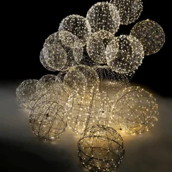 Best DecoWoerner LED-Draht-Leuchtkugel Blinkend 60 Cm Ø silber