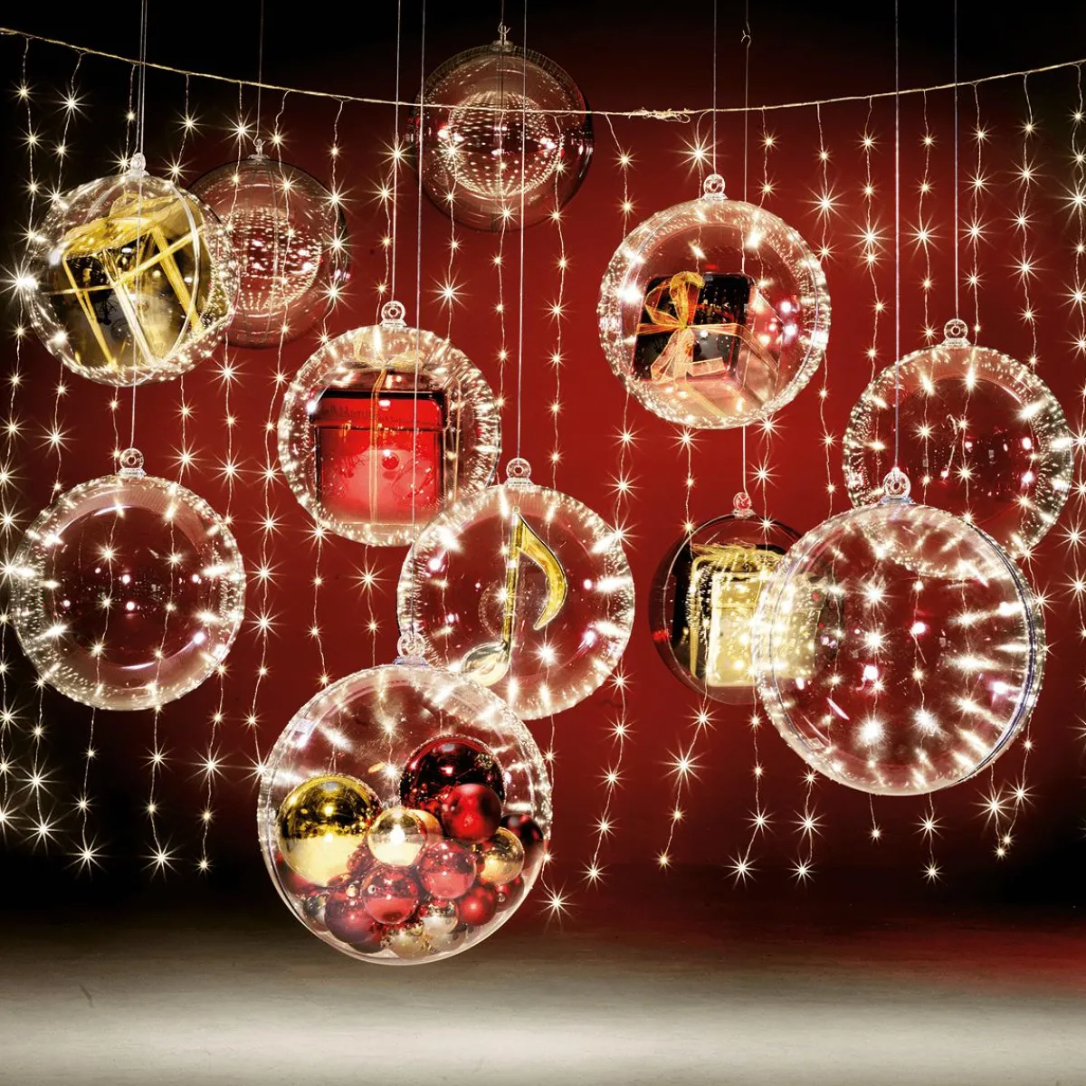 Discount DecoWoerner LED-Draht-Lichtvorhang Für Außen, 300 Cm silber