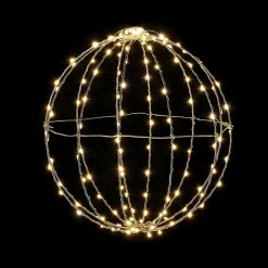 Outlet DecoWoerner LED-Leuchtkugel Für Außen, LED Warm - Weiß, 30 Cm Ø silber
